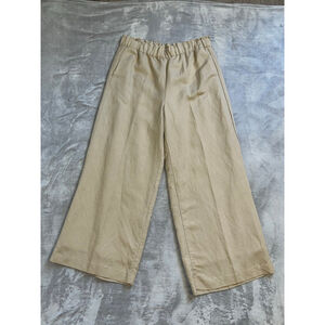 Ann Taylor Beige Wide Leg Elastic Waist Pants